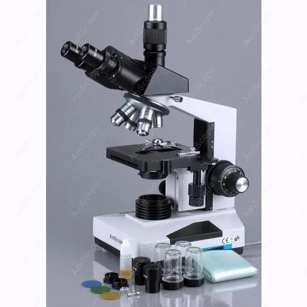 Лабораторная клиника ветеринарный микроскоп -- AmScope поставки 40X-2000X лабораторная клиника ветеринарный тринокулярный микроскоп с камерой 9MP