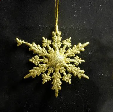 14 видов стилей пластиковый золотой порошок Снежинка Рождественская елка висячий орнамент домашний декор - Цвет: 406