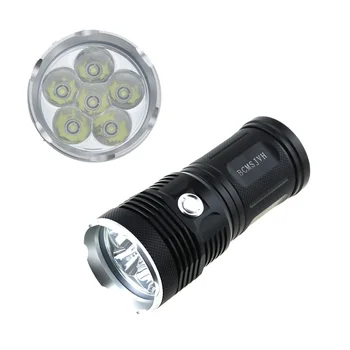 

High-Powered LED Flashlight BX6 - Large Size, Water Resistant, Handheld Light with 3 Modes 8000 Lumens Black / Golden Color