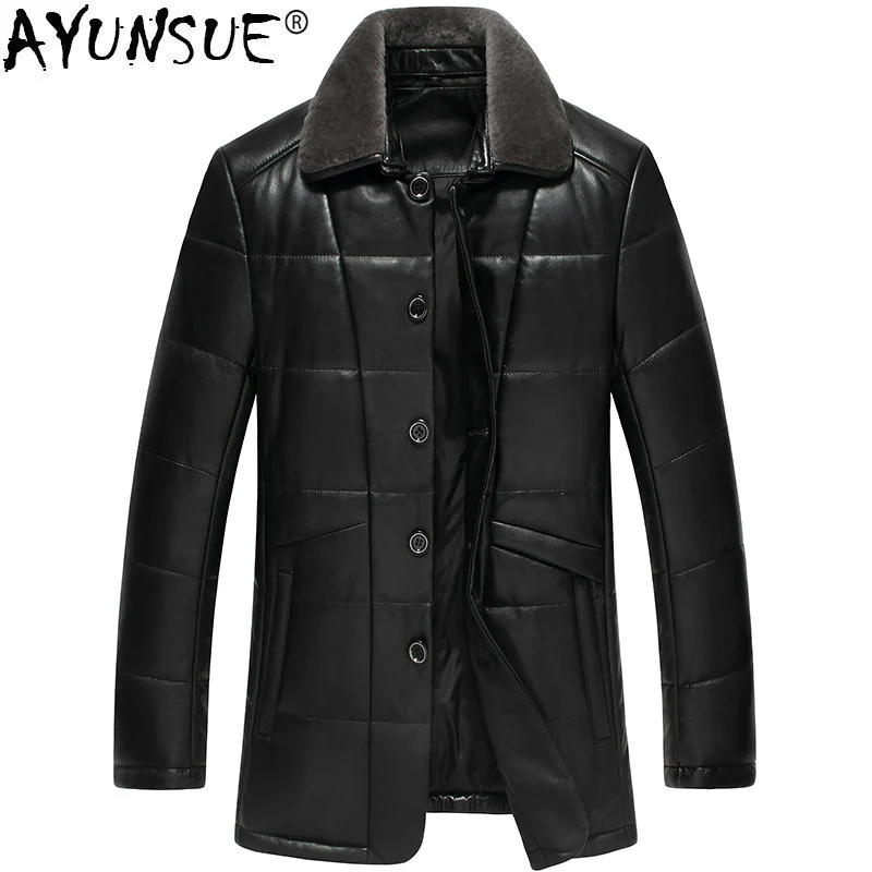 

AYUNSUE Genuine Leather Jacket Winter Down Jacket Men Sheepskin Coat Men Leather Jacket Chaqueta Cuero Hombre C567A10361 KJ1115