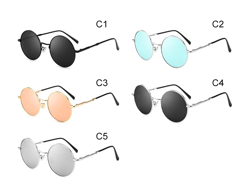 YOK'S маленькие круглые поляризационные паровые панковские солнцезащитные очки для влюбленных, готические солнцезащитные очки с покрытием REVO, круглые солнцезащитные очки John Lennon Shades Oculos UN1072