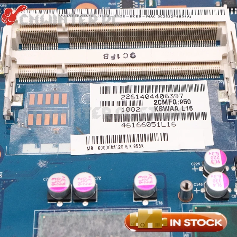  NOKOTION For toshiba Satellite L500 L505 Laptop motherboard HD GMA DDR2 only ree cpu K000083120 K00