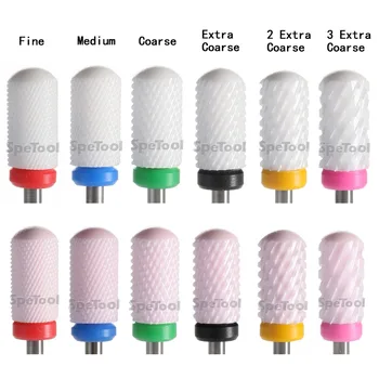 

SpeTool Ceramic Nail Drill Bit 2 Color 6 Grit levels Accessory For Electric Manicure Removing Gel Polish Pro Nail Art Salon Tool