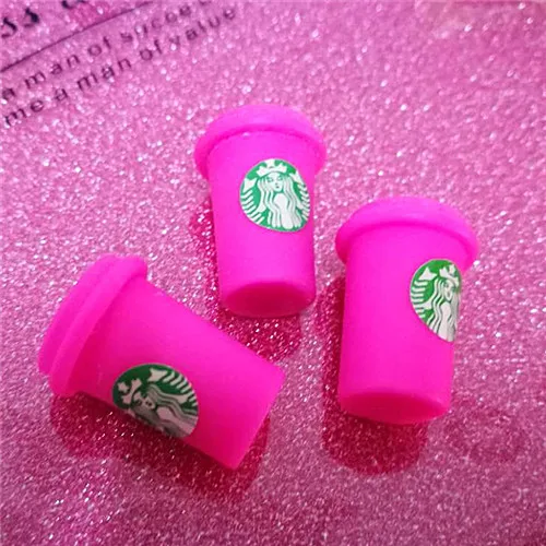 10 шт. 3D Круглый Кофе Frappuccino чашка Кабошон из смолы с плоской задней стороной имитация питания художественные поставки украшения Шарм Ремесло - Цвет: hot pink 10pcs