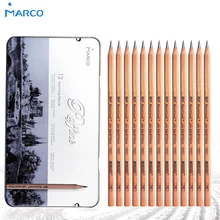 Marco 12Pcs Box 3H 9B Soft Safe non toxic Sketching pencils Professionals Drawing Office School Pencil