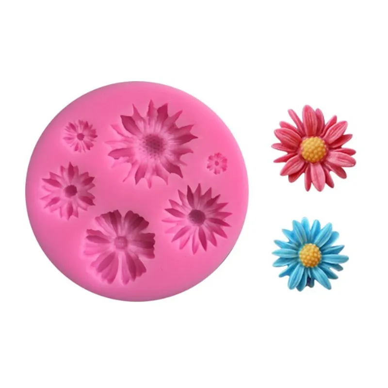 

chrysanthemum Sunflower flower Candle Moulds handmade soap mold cake decorating tools DIY fondant cookies silicone mold