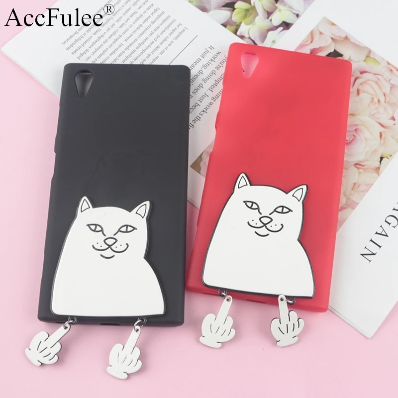 

3D Cartoon Pocket Cat Case for Sony Xperia X Comacpat XZ XZ1 XZ2 XZ3 XZ4 L1 L2 L3 E5 Middle Finger Cat Cases Soft TPU Back Cover