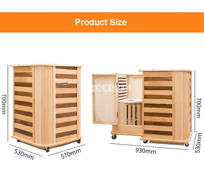 hzf-0012 Household Sauna Steaming Room Home Solid Wood Sauna Room Far Infrared Sauna Box Steamer Dry Sauna Room 110V/220V 690W