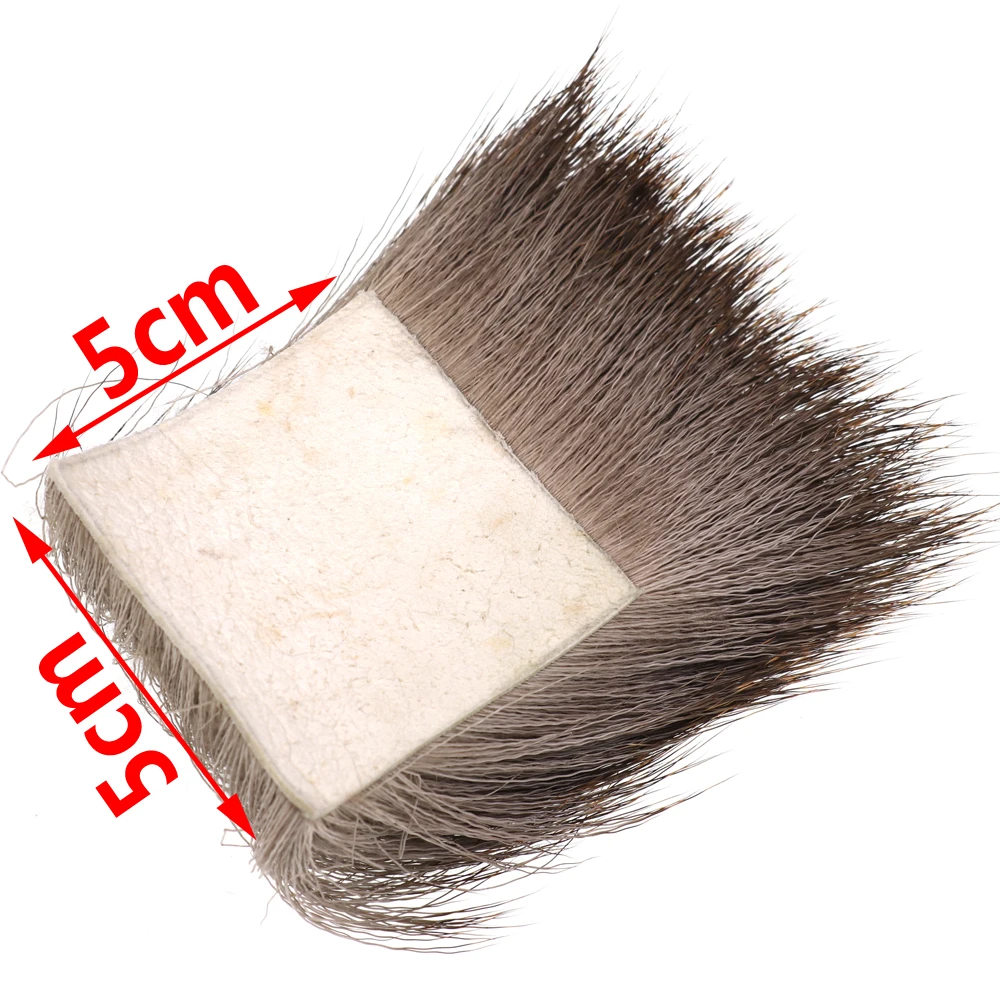 Bimoo Deer Hair Patches para Minnow Fly Amarrando Material, cabelos secos de alces, Caddis Fishing Flies, Wing Making Natural Color, 5cm x 5cm, 1Pc