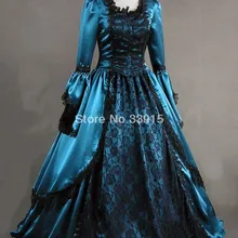 Женские 18th века Мария Антуанетта масках бальное платье в викторианском стиле Хэллоуин Кружева Длинные вечерние карнавальный костюм