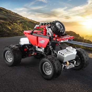 

New technology remote control electric off-road vehicle model building block brick kit DIY children's toy climbing car