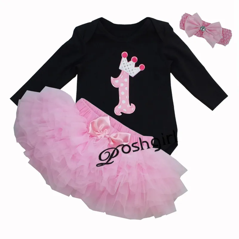 Комплект одежды с рисунком Минни и Микки для маленьких девочек, хлопковый черный комбинезон+ юбка-пачка+ повязка на голову, комплект детской одежды принцессы для новорожденных