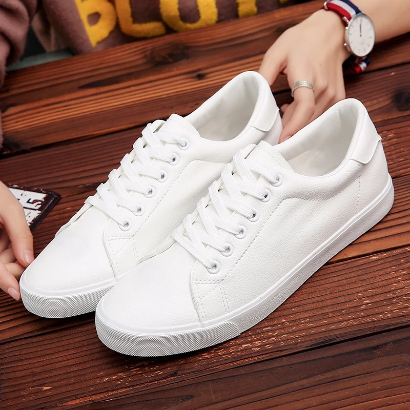 

Fashion White Men Casual Shoes Man Shoes PU leather Mocassin homme Quality Comfortable Wear resistant Flat Footwear Men Sneakers