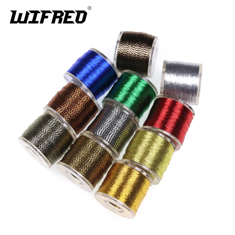 

Wifreo 100 yards/spool Metallic Guide Rod Building Wrapping Fishing Line Thread Strong Nylon Fibers Nymph Midge Jig Hook Tying