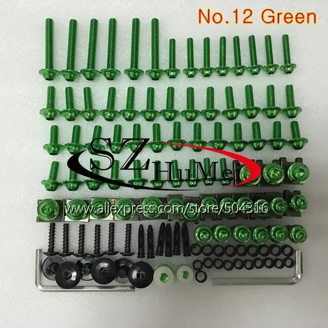 LoveMoto Juegos completos de Tornillos y Tuercas de carenado para ZX-9R 94 95 96 97 ZX9R 1994 1995 1996 1997 Clips de fijaci/ón y Tornillos de Aluminio Dorado Plata