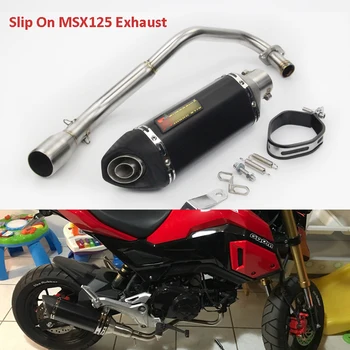 

Motorcycle Exhaust Muffler With Removalble Killer Front Connect Pipe Slip On Pipe For Honda MSX125