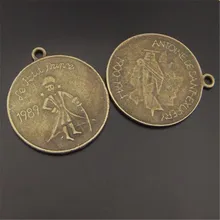 GraceAngie 20PCS Antique Style Bronze The Little Prince Round Tag Charms Pendant 25*25MM 04063