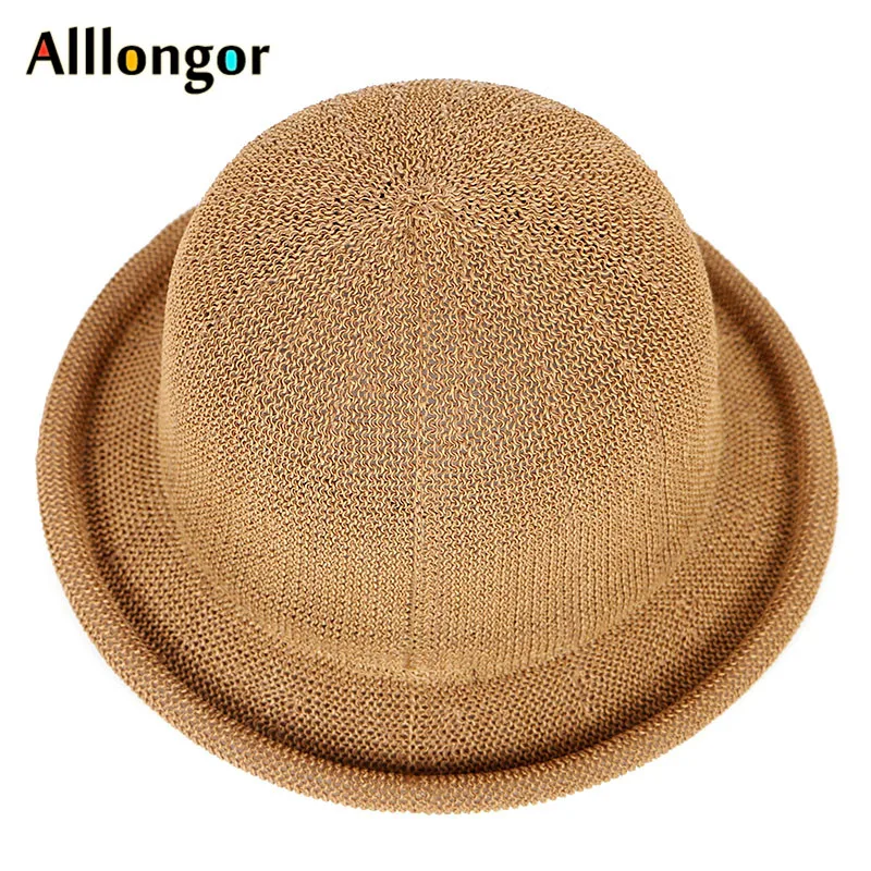 Женская пляжная соломенная шляпа sombrero mujer летняя дышащая с купольным верхом