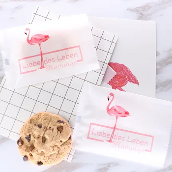 

1000pcs Flamingo pattern matte transparent heat seal bag party wedding birthday diy favors gift candy packaging bags