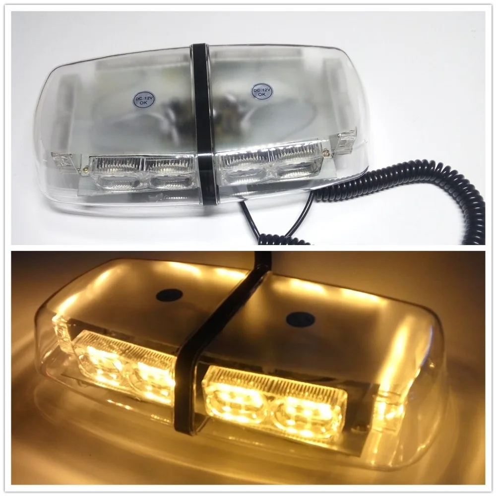 36 LED Oval 12V Roof Top Emergency Hazard Warning Light Bar Mini Flash