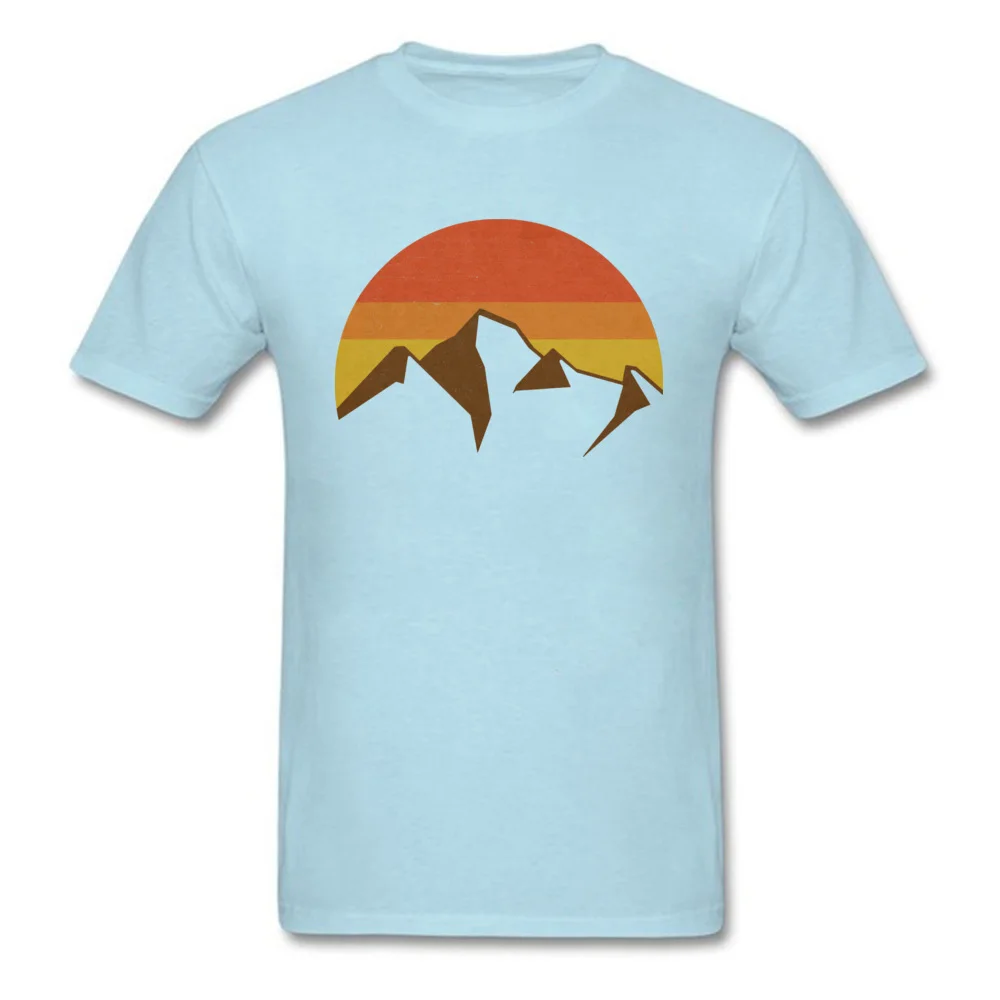 DesignCasual Short Sleeve Tees Summer/Fall New Design Round Collar 100% Cotton Fabric T Shirts Boy Top T-shirts Custom  peaks and summits and fall sun light