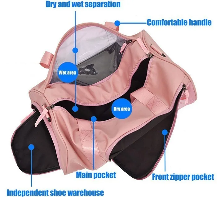 SNUGUG нейлоновая Мужская спортивная сумка через плечо Женская водонепроницаемая Спортивная сумка для девочек с обувью большие розовые спортивные мужские сумки для фитнеса