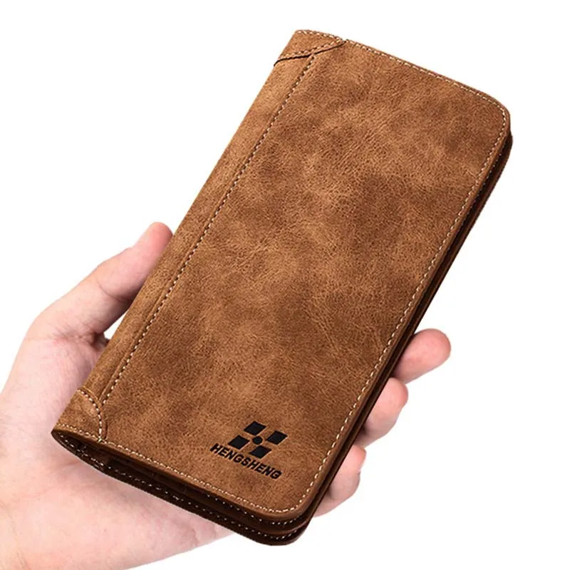 

Mens Wallet Frosted Leather Fashion Men Wallets Short Long Coin Purse Card Holder Male Clutch Leather Wallet Portemonnee Gift