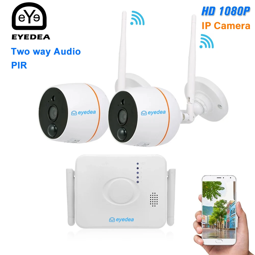 Eyedea 4CH Wifi NVR with 2PCS 1080P Audio Wireless CCTV Security IP Camera PIR Motion Detection Video Surveillance Camera Kit Eyedea 4CH Wifi NVR with 2PCS 1080P Audio Wireless CCTV Security IP Camera PIR Motion Detection Video Surveillance Camera Kit