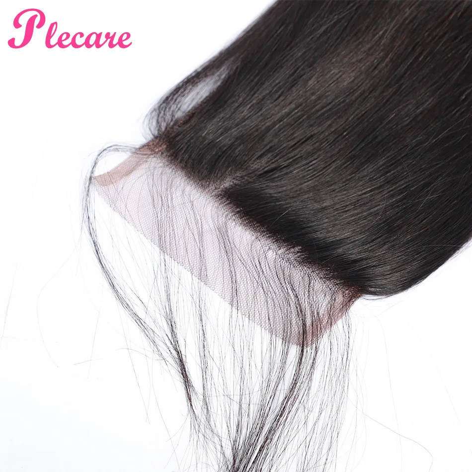 Plecare бразильские пучки с закрытием перуанские прямые 100% человеческие волосы плетение 3 пучки с закрытием T1B-99 не Реми расширения