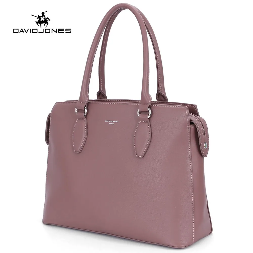 

DAVIDJONES women tote bags faux leather female shoulder bags large lady solid handbag girl brand messenger bag free shipping