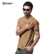 ESDY Военная тактическая футболка Мужская Coolmax с коротким рукавом Футболка для прогулок на открытом воздухе мужская летняя быстросохнущая дышащая футболка для трекинга