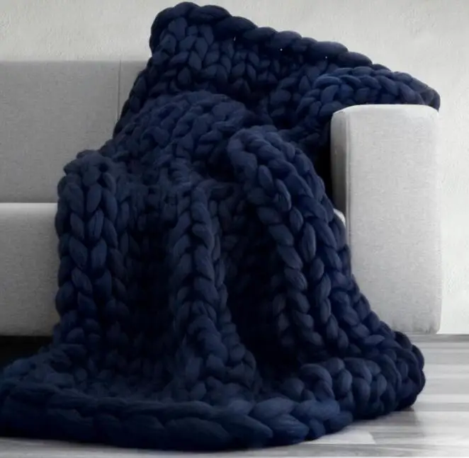 Супер толстый Горячая Распродажа модное мягкое осеннее и зимнее теплое вязаное одеяло для дивана и кровати