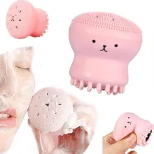 1 шт. милые животные маленькие осьминог форма силиконовая щетка для чистки лица Глубокая очистка пор отшелушивающая щетка для мытья лица