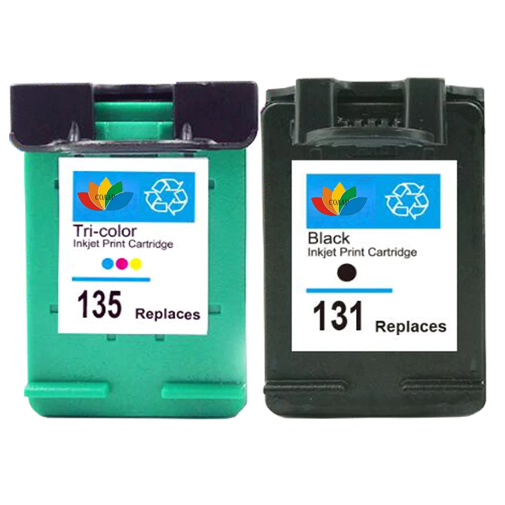 

2 Refilled Ink Cartridge For HP 131 135 (Black,Color) High Quality DESKJET 5743 5940 5943 6843 2573 2613 8753 Printer