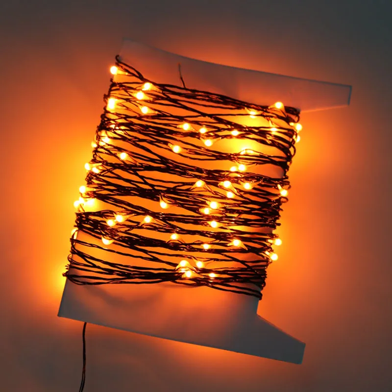 10M 100LED Halloween String Lights Black Wire Orange Purple Color Halloween Decoration Fairy Lights for Home Decor 10M 100LED Halloween String Lights Black Wire Orange Purple Color Halloween Decoration Fairy Lights for Home Decor