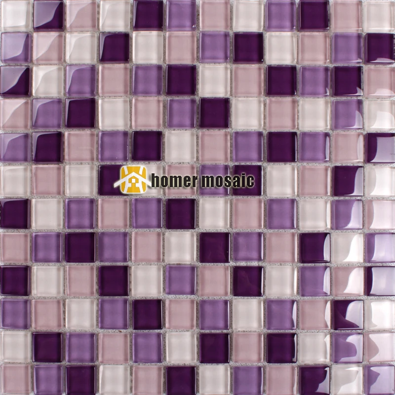 Purple Gl Tile Kitchen Backsplash Design Ideas Gentle Purple Violet Color Crystal Gl Mosaic Kitchen Backsplash