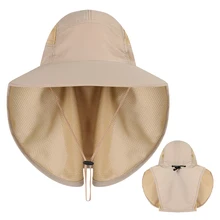 Летняя Солнцезащитная шляпка для Для мужчин Для женщин на открытом воздухе защита от ультрафиолета, от солнца Шапки Пеший Туризм рыболовная сетка дышащая быстросохнущая Рыбалка Солнечная шапочка