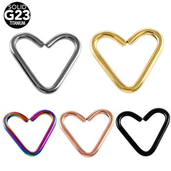 

1PC NEW Fashion G23 Titanium Daith Heart Colorful Ear Cartilage Tragus Piercing Nose Hoop Rings Sexy Girls Body Jewelry 16g