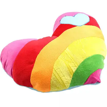

5 pcs Lovely Soft Stuffed Plush Cushion Nap Rainbow Love Heart Pillow Toys Heart
