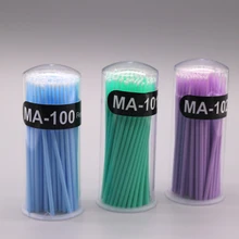 100 шт ватный тампон одноразовые кисти для макияжа ватный тампон Тату маленький острый наконечник очищающий мягк Тампон аппликатор для ресниц кисти