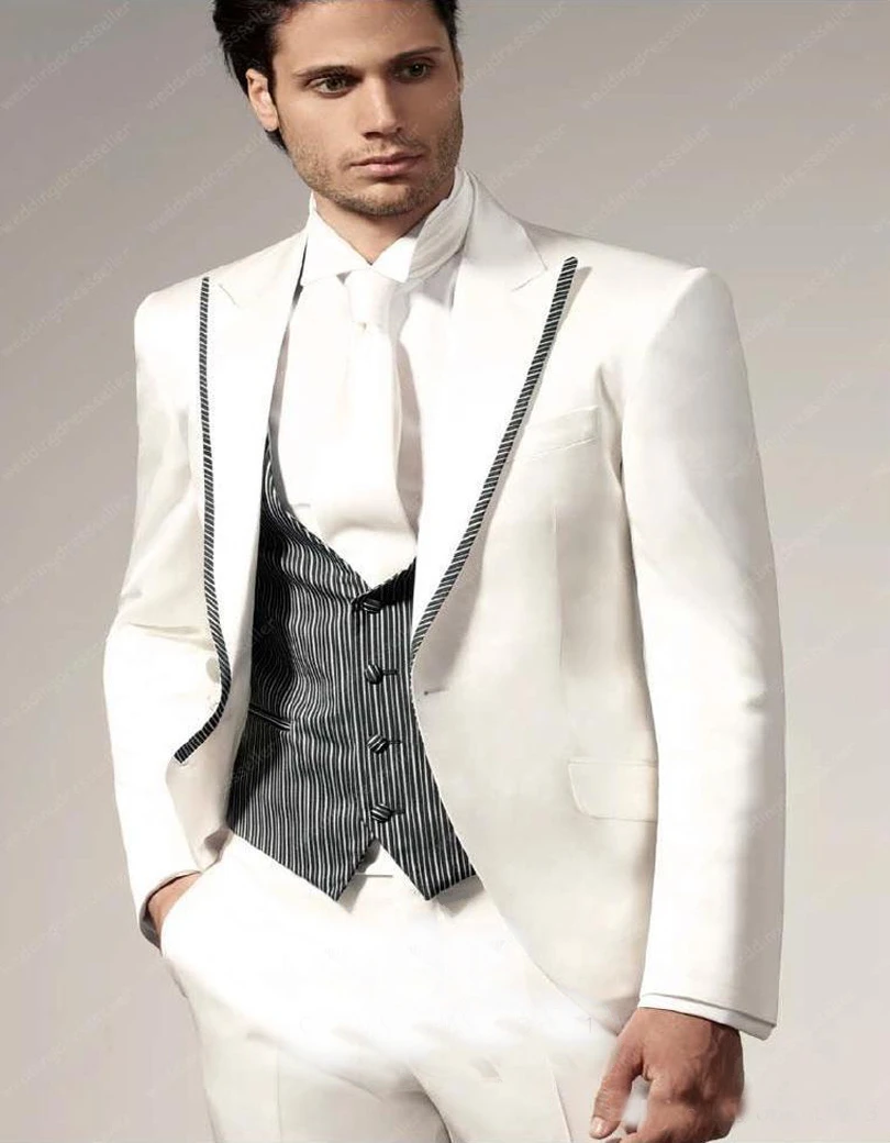 17テーラー白いスーツ結婚式スーツ燕尾服タキシード新郎スーツ朝ジャケット新郎タキシードビジネススーツ ジャケット パンツ ベスト Groom Tuxedo Grooms Morning Suittuxedo White Jacket Aliexpress