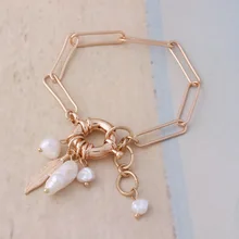 Freshwater Pearls Bracelete shell Nationality manual Braceletes Pulsera de piedra Mujer de Bohemia Bangle Jewelry la balsa de piedra