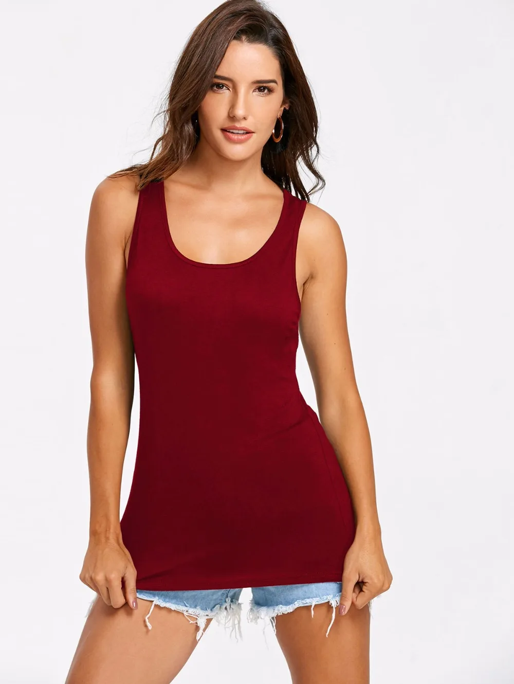 VESTLINDA American Flag Back Hollow Out Sleeveless Top Tank Women Clothing Female Top Summer 2018 Casual Workout Tank Tops Femme 19