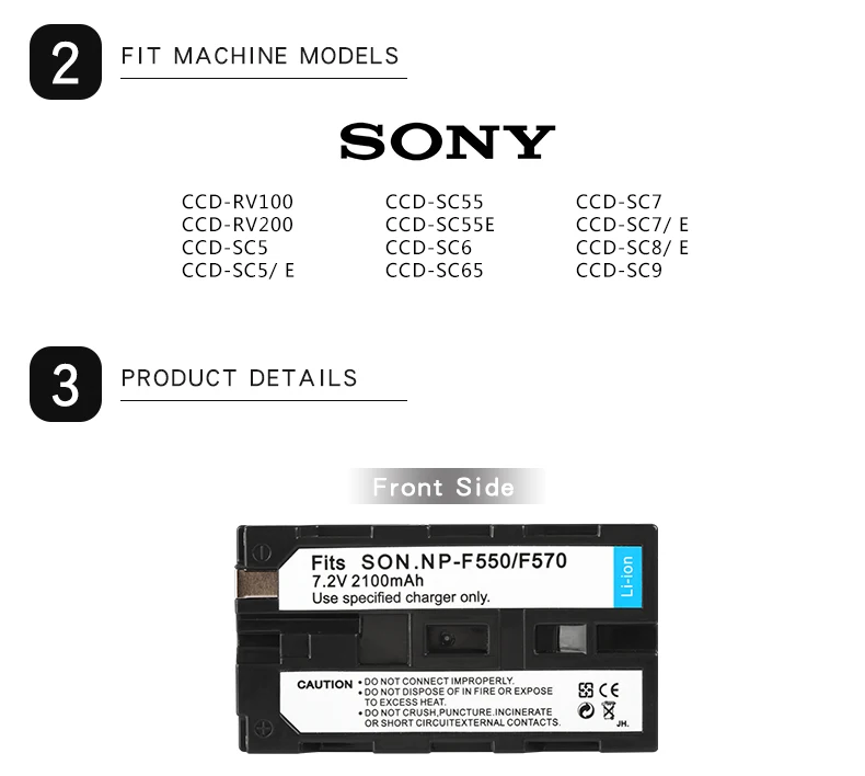 2100 мА/ч, NP-F550 NP-F330 NP-F530 NP-F570 NP-F730 NP-F750 Батарея для sony CCD-SC55 CCD-TRV81 MVC-FD81 MVC-FD7 батареи