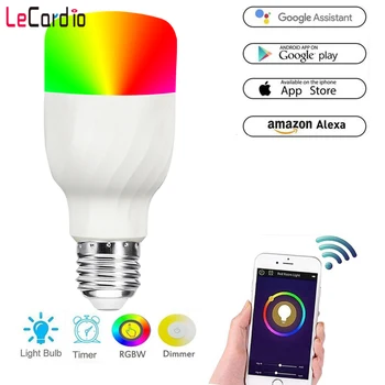 

1PC E27 E26 B22 LED Wifi Smart Light Bulb 7W 85-265V Multicolor Dimmable Magic Light Bulb Compatible Alexa Google Assistant