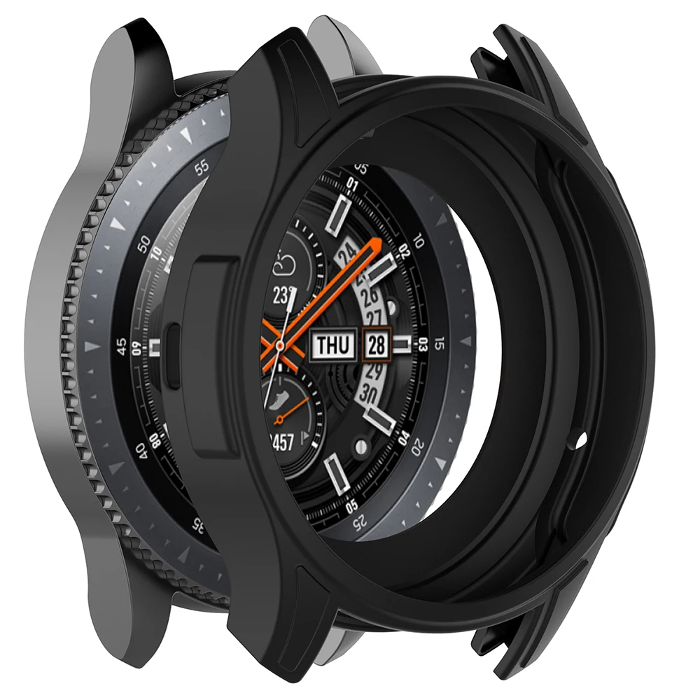 Silicone-Protector-Case-Edge-Cover-Loop-for-Gear-S3-Frontier-Samsung-Galaxy-Watch-46mm-SM-R800