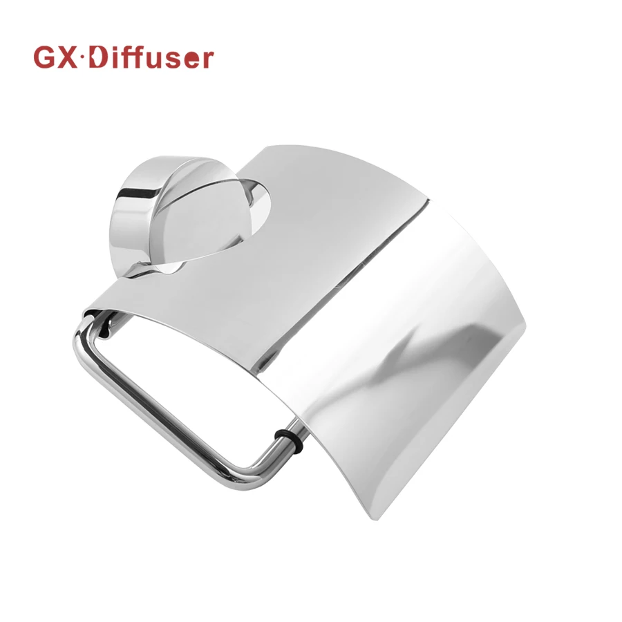 

GX Diffuser Paper Toilet Stainless Steel Bathroom Hardware Roll Tissue Holder with Wide Waterproof Cover and Strong Suction Base