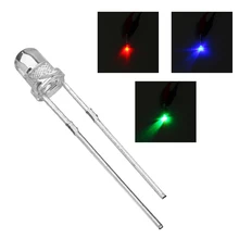 100Pcs F3 3mm Fast Flash RGB Rainbow Multi Color Light Emitting Diode Round LED Full Color