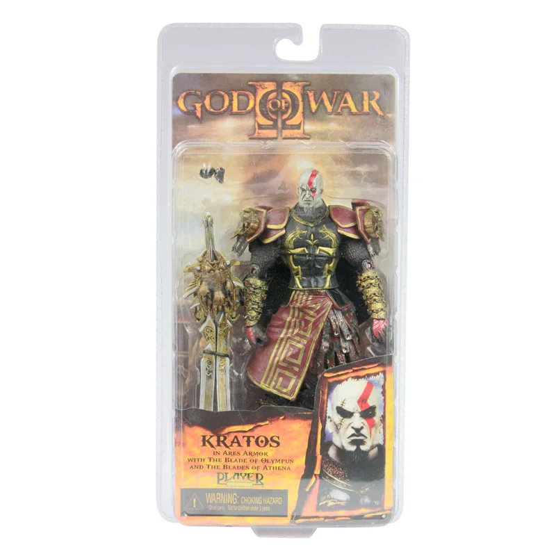 Высокое качество NECA God of War 2 II Kratos in Ares Armor W Blades " ПВХ фигурка игрушка кукла рождественский подарок# GOW001