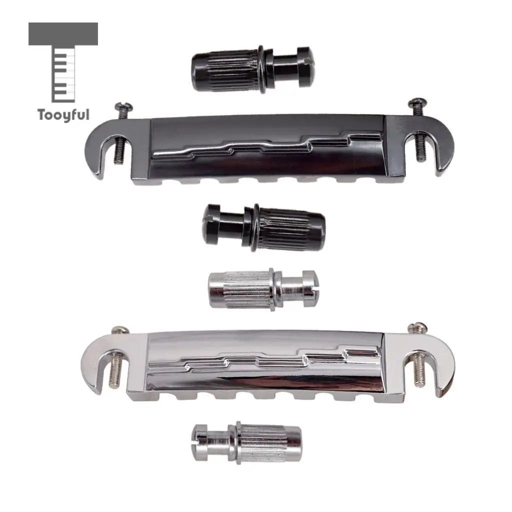 Tooyful Compensated Wraparound Bridge Tailpiece with Studs for LP Style Guitar Parts Accessories